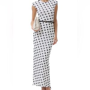 AFRM Black and White Polka Dot Maxi Dress